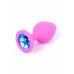 BOSS SERIES | Анальная пробка с голубым кристаллом Plug-Jewellery Pink Silicon PLUG Medium- Light Blue Diamond. Цена 475 грн. Фото: 7