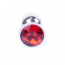 BOSS SERIES | Анальная пробка с камнем Plug-Jewellery Silver PLUG- Red размер S. Цена 355 грн. Фото: 1