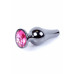 BOSS SERIES | Анальна пробка з нержавіючої стали з каменем plug-jewellery dark silver butt plug- pink. Ціна 599 грн. Фото: 7
