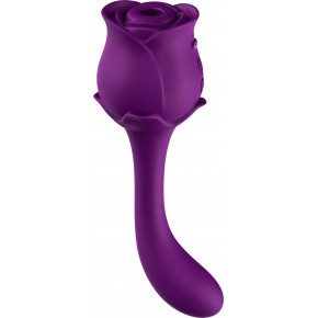 Двойной вибратор с вакуумной стимуляцией Stymulator- ROSE S-E05 purple