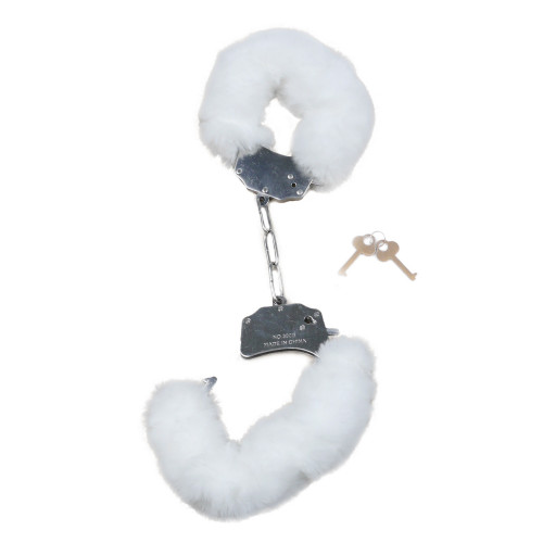 BOSS SERIES | Наручники белый металл с мехом plush handcuffs. Цена 505 грн BOSS SERIES | Наручники белый металл с мехом plush handcuffs. Цена 505 грн