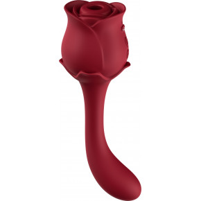 BOSS SERIES | Вибратор двухсторонний с воздушной стимуляцией ROSE, красный. Цена: 2 250 грн