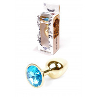 Анальная пробка-Jewellery Gold Light Blue Анальная пробка-Jewellery Gold Light Blue