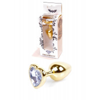 BOSS SERIES | Анальна пробка - Jewellery Gold Heart Plug Clear. Ціна 495 грн