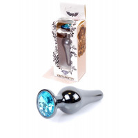 BOSS SERIES | Анальна пробка - Jewellery Dark Silver Butt Plug Light Blue. Ціна 438 грн