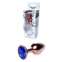 BOSS SERIES | Анальна пробка - Jewellery Red Gold Plug Dark Blue. Ціна 391 грн