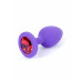 BOSS SERIES | Анальная пробка - Silikon Purple Plug Small Red Diamond. Цена 325 грн. Фото: 3