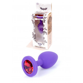 BOSS SERIES | Анальная пробка - Silikon Purple Plug Small Red Diamond. Цена: 325 грн