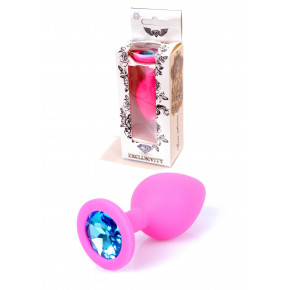 BOSS SERIES | Анальная пробка-Jewellery Pink Silicon PLUG Medium Light Blue Diamond. Цена: 441 грн