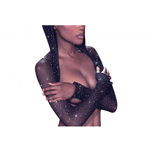 California Exotic | Болеро в сеточку с капюшоном CalExotics Hooded Shoulder Shrug, со стразами, черный. Цена 1 995 грн California Exotic | Болеро в сеточку с капюшоном CalExotics Hooded Shoulder Shrug, со стразами, черный. Цена 1 995 грн