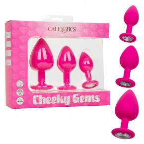 California Exotic | Набор анальных пробок Cheeky Gems 3 pcs Pink. Цена: 1 585 грн