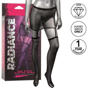 California Exotic | Пояс-юбка с чулками в сетку со стразами Calexotics Garter Skirt Thigh Highs, черный. Цена: 1 950 грн