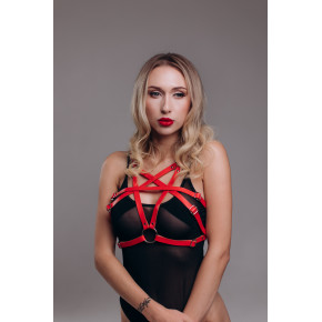 Candy Hero | Портупея в виде звезды A5 Candy Hero A5 полиуретан, красная, One Size. Ціна: 1699 грн