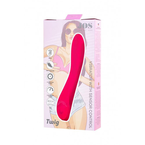 Toyfa | Вібратор - Unrealistic JOS Twig vibrator, 5 vibration modes, silicone, pink, 20.5 cm, O 3.4 cm. Цена 270 грн. Фото: 2