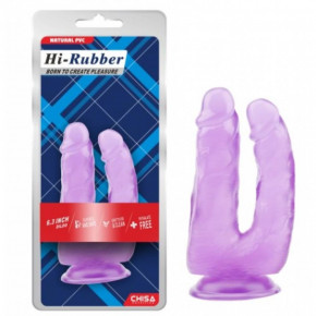 Chisa Novelties | Фаллоимитатор двойной на присоске фиолетовый Chisa Hi-Rubber 7.9. Цена: 1 655 грн