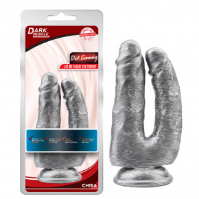 Chisa Novelties | Фаллоимитатор двойной реалистичный на присоске Chisa Dark Muscle, серебряный. Цена: 1 216 грн