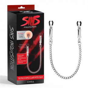 Chisa Novelties | Затискачі для сосків - Sins Inquisition The Pinch Nipple Clamps with Chain. Ціна: 1727 грн