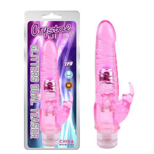 Chisa Novelties | Вібратор Chisa Jelly Glitters Dual Teaser Pink. Ціна 1065 грн Chisa Novelties | Вібратор Chisa Jelly Glitters Dual Teaser Pink. Ціна 1065 грн