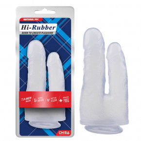 Chisa Novelties | Фаллоимитатор двойной на присоске Chisa Hi-Rubber 7.9. Цена: 1 720 грн