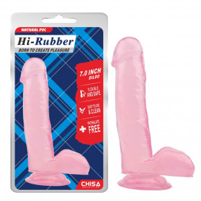 Chisa Novelties | Фалоімітатор рожевий Chisa Hi-Rubber 7.0. Ціна: 850 грн