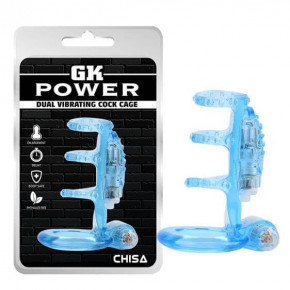 Chisa Novelties | Насадка на член - GK Power Dual Vibrating Cock Cage Blue. Ціна: 287 грн