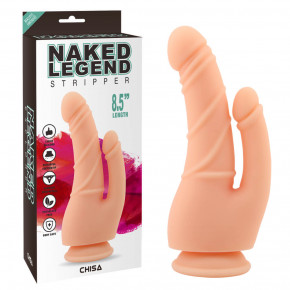 Chisa Novelties | Фаллоимитатор двойной на присоске беж Chisa Naked Legend Stripper 8.5. Цена: 1 850 грн