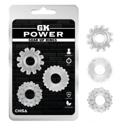 Chisa Novelties | Набір Кілець Gk Power Cock Rings 3 Шт Set-Clear. Ціна 320 грн Chisa Novelties | Набір Кілець Gk Power Cock Rings 3 Шт Set-Clear. Ціна 320 грн