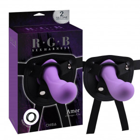 Chisa Novelties | Страпон фіолетовий rgb Sex Harntss Amor strap-On Chisa. Ціна: 2295 грн