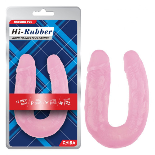 Chisa Novelties | Фаллоимитатор реалистичный двойной Chisa Hi-Rubber 14, розовый. Ціна 850 грн Chisa Novelties | Фаллоимитатор реалистичный двойной Chisa Hi-Rubber 14, розовый. Ціна 850 грн