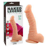 Фалоімітатор з мошонкою - Naked Legend Liquid Silicone Politician Flesh Dildo