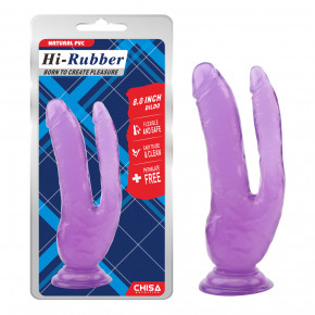 Chisa Novelties | Двойной фаллоимитатор Hi-Rubber Double Dildo Purple 8.0 