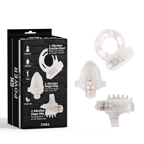 Chisa Novelties | Набір кілець - GK Power Teasers Ring Kit Clear. Ціна 624 грн Chisa Novelties | Набір кілець - GK Power Teasers Ring Kit Clear. Ціна 624 грн