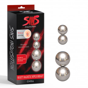 Chisa Novelties | Затискачі для сосків - Sins Inquisition Mighty Magnetic Nipple Orbs Kit. Цена: 754 грн