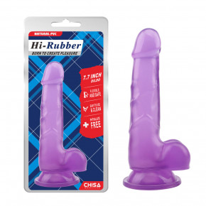 Chisa Novelties | Фаллоимитатор на присоске фиолетовый Chisa Hi-Rubber 7.7. Цена: 460 грн
