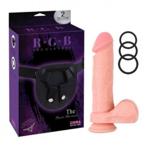 Chisa Novelties | Страпон з яєчками RGB Sex Harntss 8,5 
