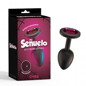 Chisa Novelties | Анальная пробка чорная с камнем розового цвета S Senuelo CHISA. Ціна: 350 грн