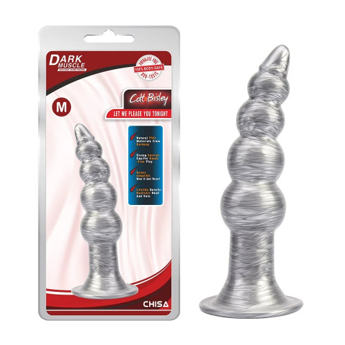 Chisa Novelties | Анальная пробка рельефная размер M Silver Dark Muscle Chisa. Ціна 430 грн Chisa Novelties | Анальная пробка рельефная размер M Silver Dark Muscle Chisa. Ціна 430 грн