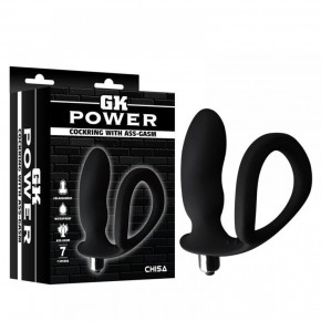 Chisa Novelties | Анальная пробка с вибропулей и эрекционным кольцом Chisa GK power, черная. Цена: 1 180 грн