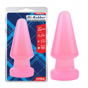 Chisa Novelties | Анальная пробка-конус гигантская Chisa HI-Rubber, розовая. Цена: 1 320 грн