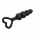 Chisa Novelties | Анальная цепочка со стоппером-сердечком Chisa Black Mont Beaded Luv Probe, черная. Ціна 750 грн. Фото: 3