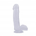 Chisa Novelties | Фаллоимитатор с яичками Chisa Hi-Rubber 7.0 Inch Dildo на присоске, прозрачный. Цена 869 грн. Фото: 1