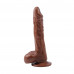 Chisa Novelties | Фаллоимитатор реалистичный с мошонкой Chisa Ballsy Super Cock James Deen на присоске, коричневый. Ціна 1299 грн. Фото: 1