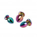 Chisa Novelties | Набор анальных пробок разноцветные CHISA MATRIX MONT с разноцветным камнем в форме сердца, 3 шт. Цена 1 158 грн. Фото: 3