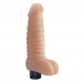 Chisa Novelties | Вибратор ребристый с мошонкой Chisa Real Touch XXX, бежевый. Ціна 1065 грн. Фото: 1