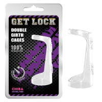 Chisa Novelties | Эрекционное кольцо Chisa Get Lock Double Girth Cages с двумя креплениями, прозрачное. Цена 325 грн