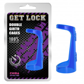Chisa Novelties | Эрекционное кольцо Chisa Get Lock Double Girth Cages с двумя креплениями, синее. Ціна: 325 грн