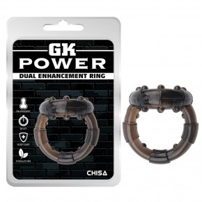 Chisa Novelties | Эрекционное кольцо Chisa GK Power Dual Enhancement Ring с рельефной поверхностью, черное. Ціна: 320 грн