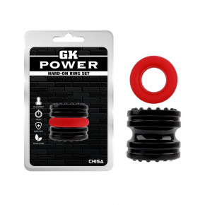 Chisa Novelties | Набор эрекционных колец Chisa GK Power Hard-On Ring Set, черное/красное. Цена: 475 грн