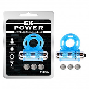 Chisa Novelties | Эрекционное кольцо с вибропулей Chisa GK Power, голубое. Ціна: 579 грн