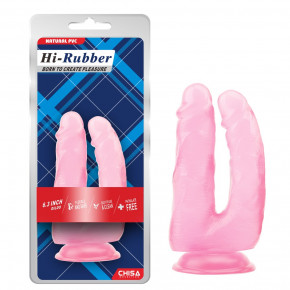 Chisa Novelties | Фаллоимитатор для двойного проникновения Chisa Hi-Rubber, розовый. Цена: 977 грн